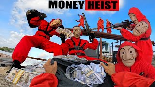 PARKOUR VS MONEY HEIST Bad Guy kidnaps female Police and kills male Police for revenge  Epic POV [upl. by Ineslta]