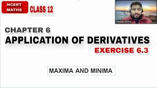 LEC 10 EX SIX3 CH SIX APPLICATIONS OF DERIVATIVES CLASS 12 NCERT MATHS [upl. by Annohs]