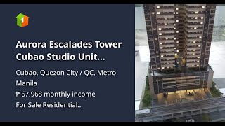 Aurora Escalades Tower Cubao Studio Unit Condominium [upl. by Laurice833]