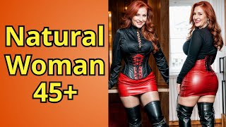 Natural Older Women Over 45 Attractively Dressed Classy  Leather Mini Skirt and Corset Blouses Tips [upl. by Carhart782]