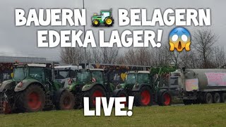 BAUERN 🚜 BLOCKIEREN amp belagern EDEKA Lager 😱 🔥⚡ Lauenau Niedersachsen BAUERNprotest Demo LKW [upl. by Burbank]