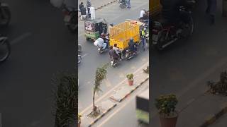 Traffic warden said stay and wearing helmet when you ride on bike Traffic Police Lahore traffic [upl. by Rednasyl]