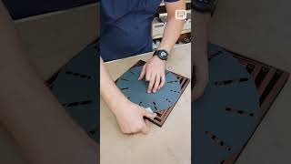 Geometric Walnut and Epoxy Resin Clock diy epoxy xtoolp2 xtool [upl. by Lebanna]