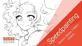 Speedpainting · Disneys Moana  Vaiana · Outlines [upl. by Ynohtnaluap]