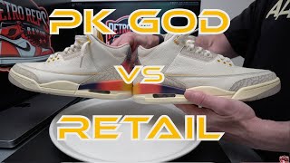 PK God vs Retail J Balvin x Air Jordan 3 quotMedellín Sunsetquot  Detailed Comparison amp Review [upl. by Madancy710]