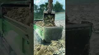 Excavators Load Soil Onto Trucks excavator truck soil [upl. by Chud]