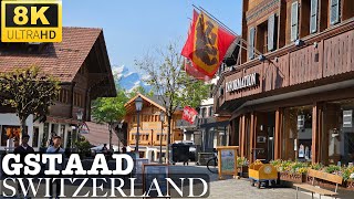 8K  GSTAAD Saanenland Switzerland  Town for International Celebrities  8K UHD Video [upl. by Nessah]