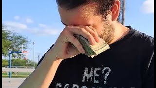 Rich man gives many dollars to a sick man and his reaction was very beautiful😭 [upl. by Sidell787]