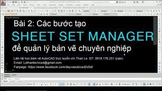 Các bước tạo Sheet Set Manager trong AutoCAD [upl. by Edyaj48]