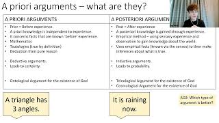 ONTOLOGICAL ARGUMENT FOR THE EXISTENCE OF GOD A LEVEL RELIGIOUS STUDIES REVISION [upl. by Enyad90]