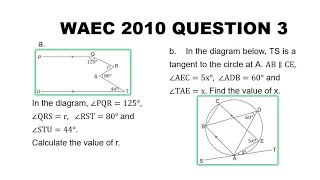 WAEC 2010 Mathematics Theory Question 3 [upl. by Coad]