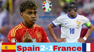 Spain vs France 21 Extended Highlights amp All Goals  EURO 2024  Spain Amazing [upl. by Quincey]