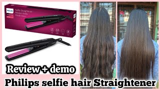 philips selfie hair Straightener  Review  demo in hindi  philips straightener [upl. by Mendelson]