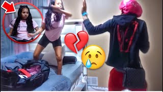 I’M LEAVING YOU PRANK ON MY CRAZY GIRLFRIEND 💔😢 [upl. by Adneram]