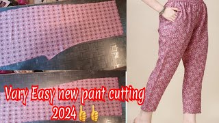 40 Size Ledies trouser pant cutting  2मीटर कपड़े पर लेडीज पैंट की कटिंग केसे करें cigarette pant [upl. by Akinar]