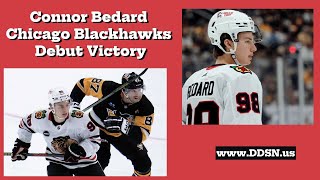 Connor Bedard NHL Debut Victory Highlights [upl. by Holmann]