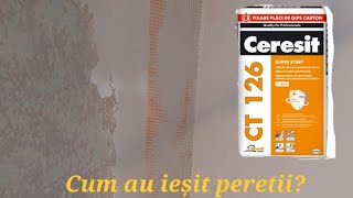 Renovare casă bătrânească  Aplicare glet ceresit ct 126 cu plasă fibră prima parte [upl. by Petigny404]