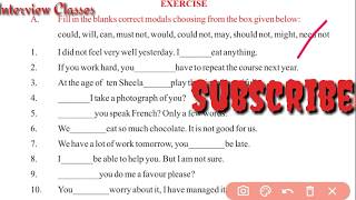 Modals Exercise  modals for 10th class 20212022  Best explanation  RBSE amp CBSE [upl. by Ablem594]