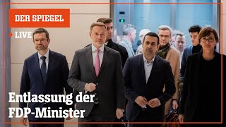 Livestream Bundespräsident Steinmeier entlässt FDPMinister  DER SPIEGEL [upl. by Asilanom]