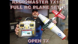 FULL SIMPLE SETUP ONE VIDEO RadioMaster TX16S Max open TX amp Eachine P51D Mustang RC plane [upl. by Angid]