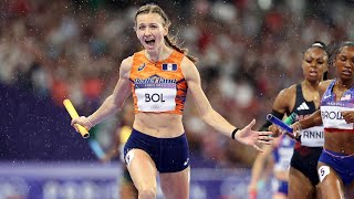 FEMKE BOL Wins gold medal for Netherlands At the last Moment in 400m Relay FEMKE BOL wins gold 400m [upl. by Anitsihc]