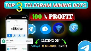 Top 3 Telegram Mining Bots  Telegram Se Paise kaise kamaye [upl. by Dublin]