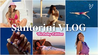 COUPLE Urlaub auf SANTORINI  Berkays BIRTHDAY Trip 🤍  Adorable Caro [upl. by Anaihk778]