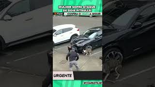 Terrible ataque de dos perros Pitbull a una mujer se salvó de milagro [upl. by Ikcir]