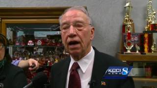 Activists pack room for Grassley town hall meeting [upl. by Aneroc]