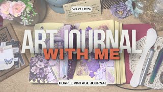 ASMR Unboxing and Journal with Me  Purple Journal Scrapbooking Ep21 [upl. by Paff]