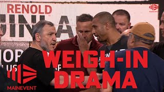 Boxing Weighin Drama l Akkawy V Quinlan l Main Event [upl. by Drol]