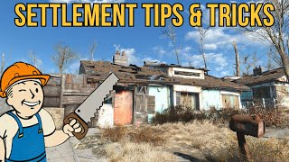 Fallout 4 Settlement Building Tips and Tricks NO MODS [upl. by Epuladaug258]