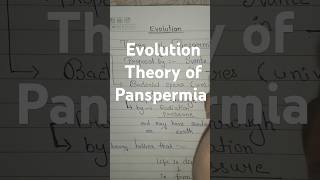 Evolution theory panspermia in one minute quickrevision notes biology study evolution [upl. by Artened]