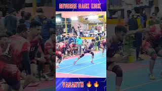 Reverse Back kick by Vasanth Vels University prokabaddi kabaddimatch [upl. by Metcalf720]