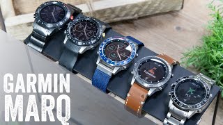 Garmin MARQ Handson 2500 Watch Overview Unboxing complete user interface walkthrough [upl. by Rhiana]