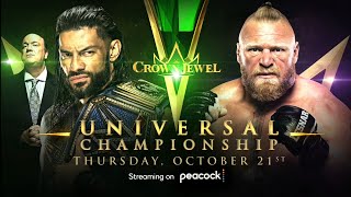 Roman Reigns vs Brock Lesnar  Official Match Card  WWE Crown Jewel 2021 [upl. by Doowyah]