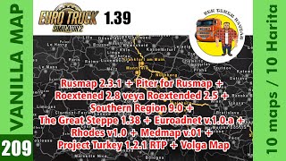 ETS2 139 Kombo  RusmapRoextenedSouthern RegionThe Great SteppeEuroadnetMedmapRhodesTurkey [upl. by Hgielhsa]