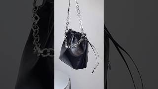 스몰 드로스트링백 만들기🖤 small drawstring bag bagmaking 가방만들기 [upl. by Esidarap]