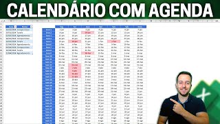 Calendário Interativo no Excel 2024 com Agenda de Compromissos Automática  Como Fazer [upl. by Assirahc]