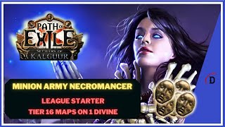 MY 1 DIV TIER 16 LEAGUE STARTER  BAREBONES MINION ARMY PATH OF EXILE 325 SETTLERS OF KALGUUR [upl. by Misty897]