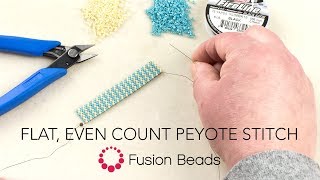 Learn the Basics of Flat Even Count Peyote Stitch by Fusion Beads [upl. by Stratton]