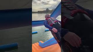 Falling Backwards Down Slide AGAIN 😂 WATERPARK STUNT waterslide waterpark challenge [upl. by Lossa]