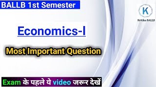 Important Question of Economics BALLB 1st semester  Exam से पहले जरूर देखें  Kritika BALLB [upl. by Dionne]