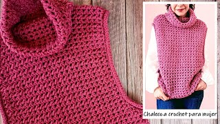 Chaleco a crochet para mujer ¡SÚPER FÁCIL y paso a paso [upl. by Lletniuq]