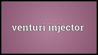 Venturi injector Meaning [upl. by Lachman740]