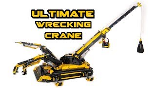 LEGO Technic SUPER Demolition Crane  18 motors Fully Remote Controlled [upl. by Anavlys205]