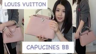 LOUIS VUITTON Capucines BB bag review  烟熏粉 包包分享 [upl. by Aihsilat]