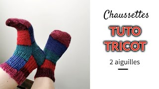 Chaussettes sur 2 aiguilles Tutoriel Tricot débutant  Laine ACTION [upl. by Marutani965]