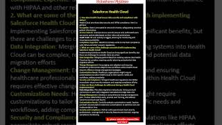 Salesforce Health Cloud interview questions and answers interview salesforcefighters [upl. by Dijam]