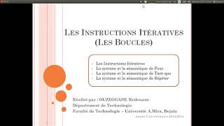 Cours 06  Instructions Itératives Pour Tantque et Répéter [upl. by Lattie]